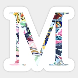 Barcelona Gaudi Mosaic M Mu Sorority Letter Sticker